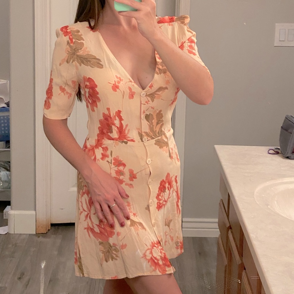 Floral button down reformation mini